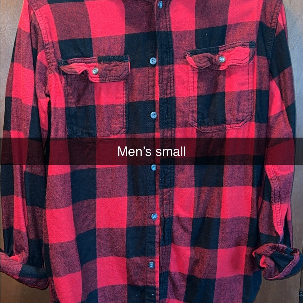 Red and Black Plaid Flannel Shirt